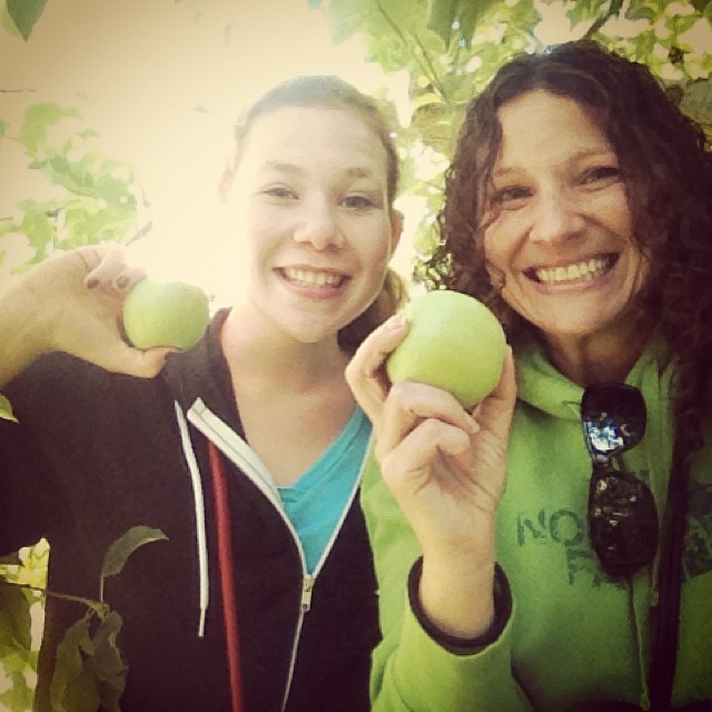 full body workout: apple picking