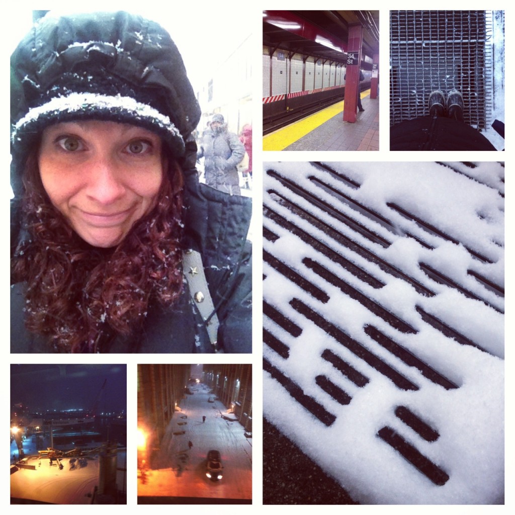 waiting for the bus, waiting for the subway, taking pictures of the snow and the traffic