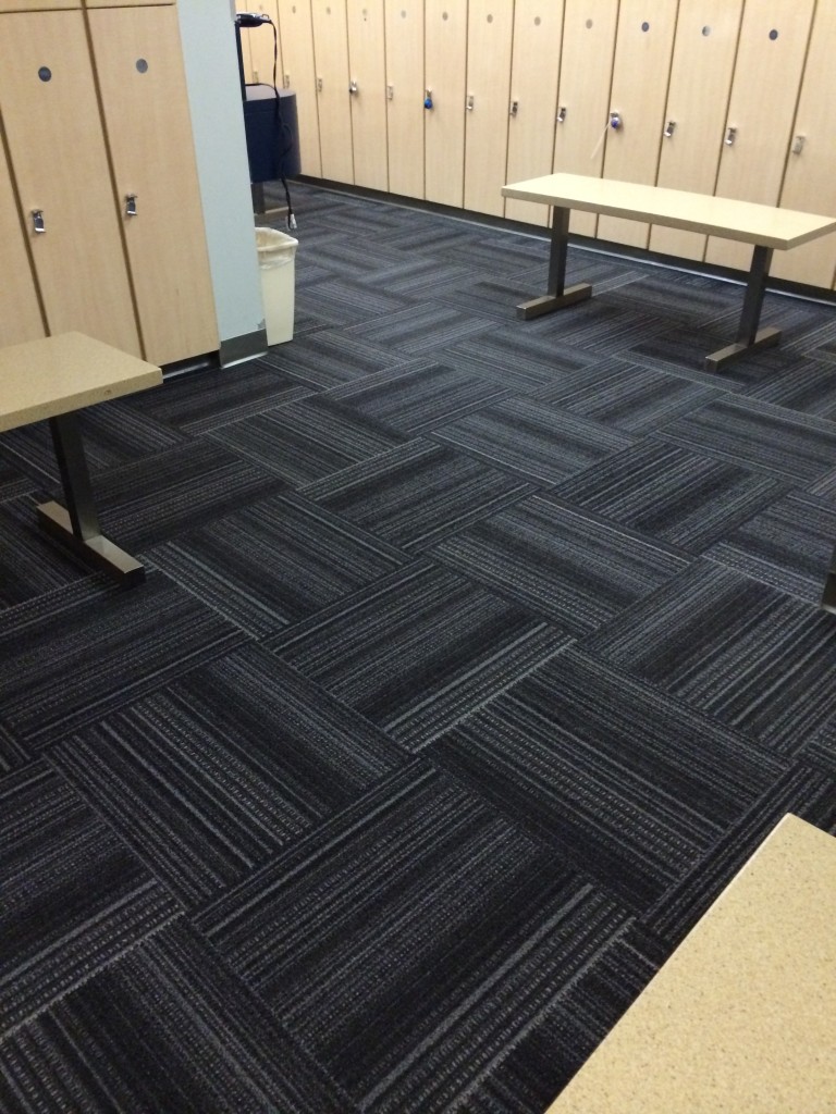new carpet in the ladies' locker room!