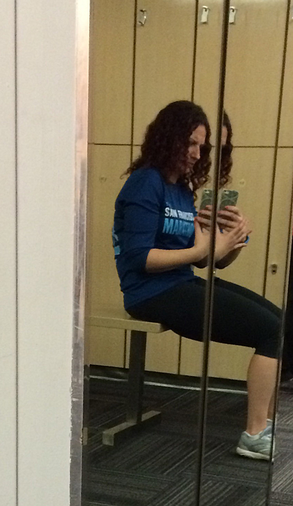 Covert locker room gym selfie so people don't think I'm weird