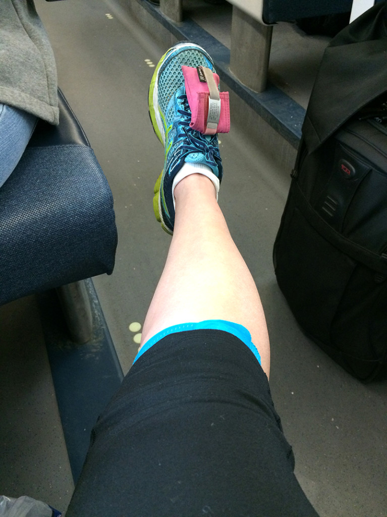 Coordinating sneakers AND KT tape. It was a Turquoise day