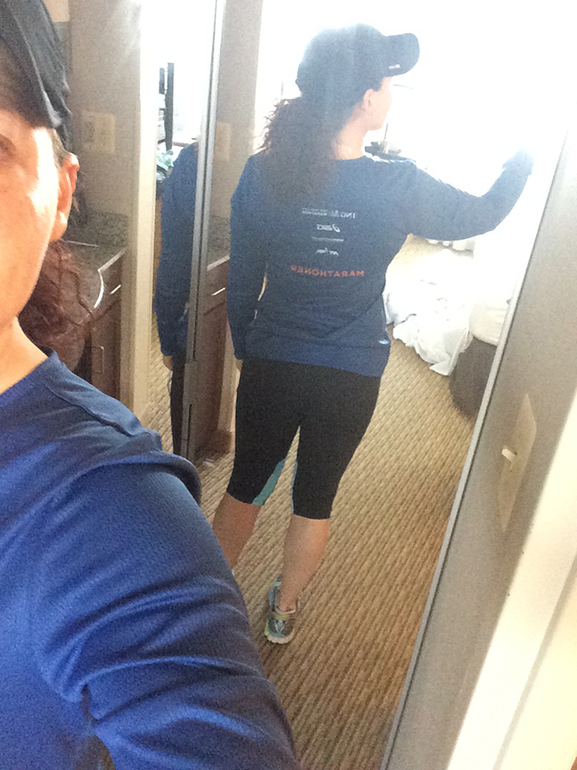 I love that my NYC Marathon shirt says "marathoner" in big letters!