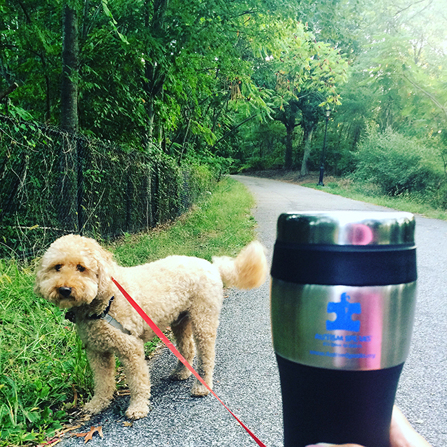 6:45am walk with the doodle and my very much needed coffee