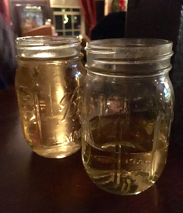 Hard cider in mason jars