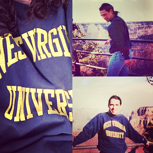 I'm wearing his favorite sweatshirt today. The photos on the right are from a trip we took to the Grand Canyon in 1997