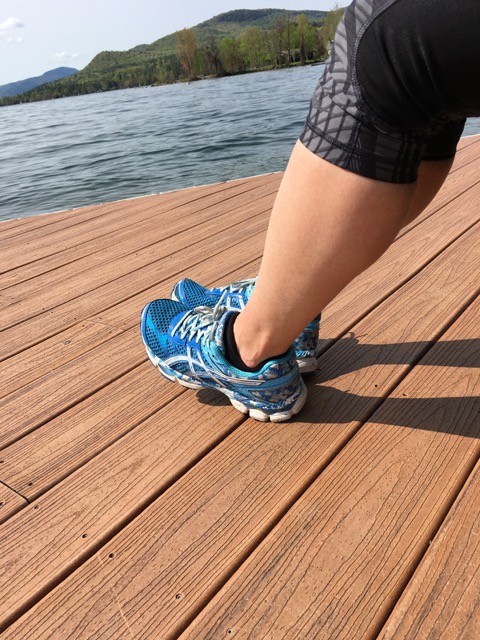 relaxing on the dock post run