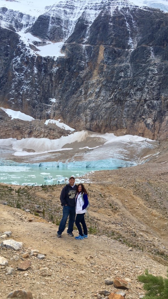 At the Edith Cavell Glacier