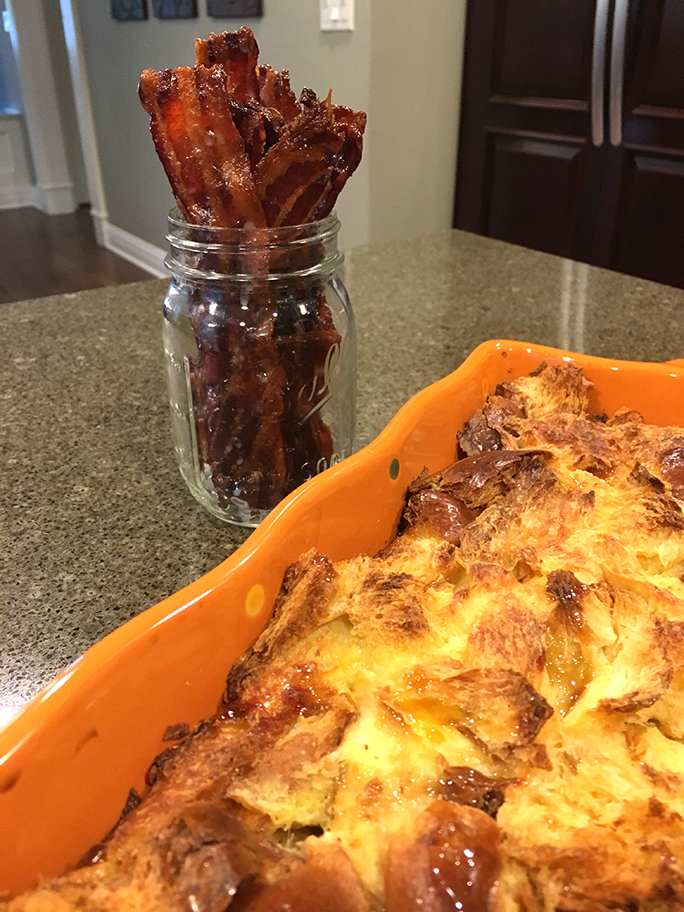 Candied Bacon and French Toast Casserole