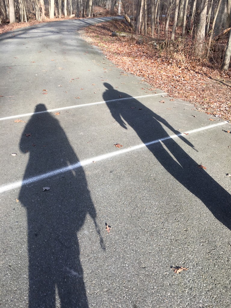 me and my shadow....and my love and his shadow