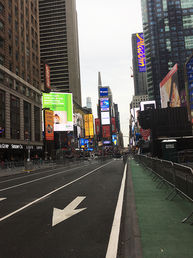 Roads closed. You NEVER see Times Square without cars.