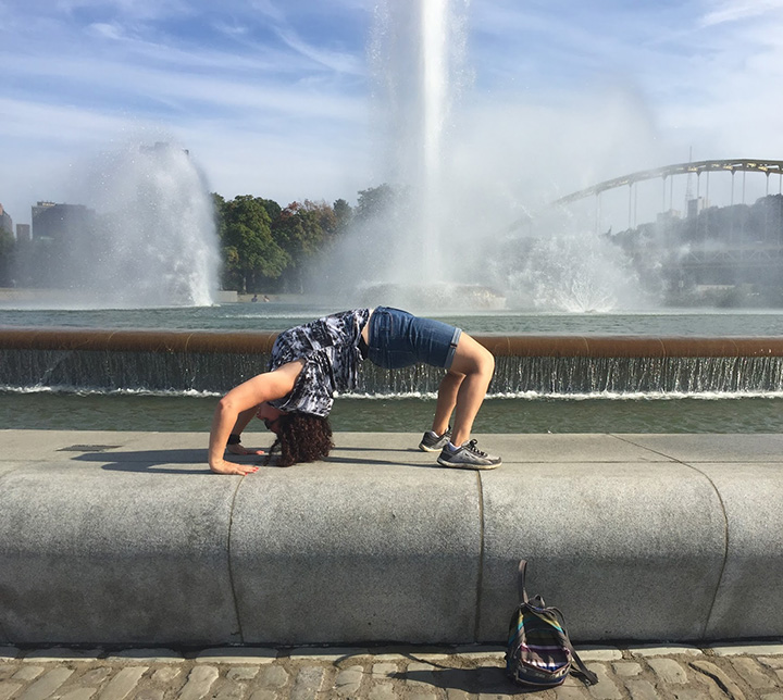 So this is what happens when you rely on your boyfriend to take an Insta worthy yoga pose pic. I almost died laughing when I saw where the water fountain looked like it was spraying from!!!!! 