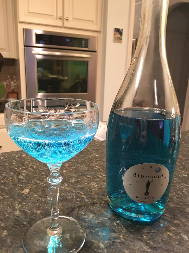 Well I lied. I did try something new....blue champagne from Italy. That was fun.