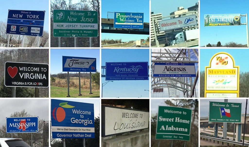 I insisted on taking photos of each state. If I was driving then Mr. SOTSS took the photo