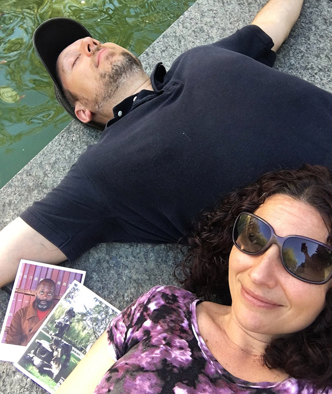 Taking a rest in the beautiful outdoor gardens at the Nasher Sculpture Center